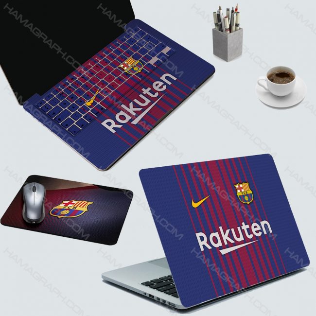 اسکین کامل لپ تاپ barca kit - اسکین طرح بارسلونا - اسکین