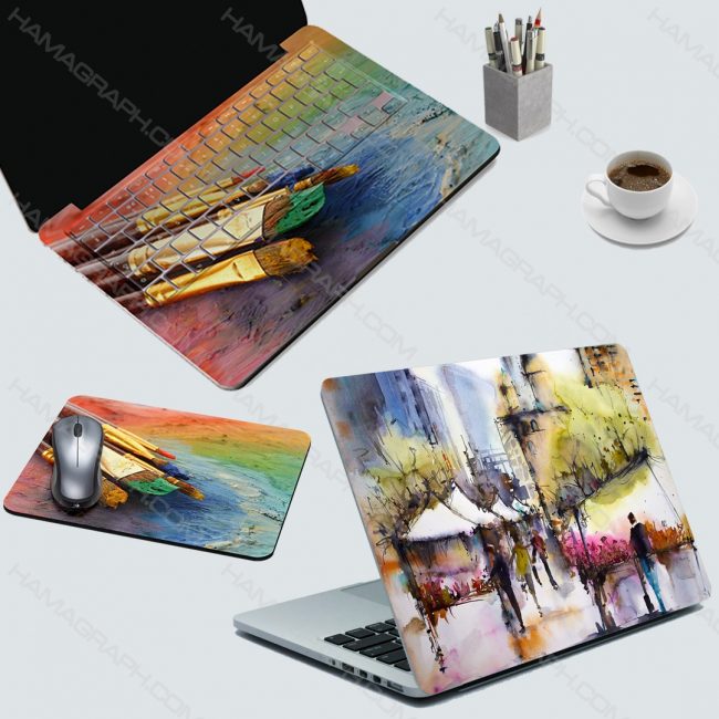 اسکین کامل لپ تاپ lets painting - اسکین طرح نقاشی - اسکین