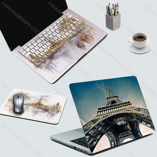 اسکین کامل لپ تاپ lovely paris - اسکین طرح پاریس - اسکین