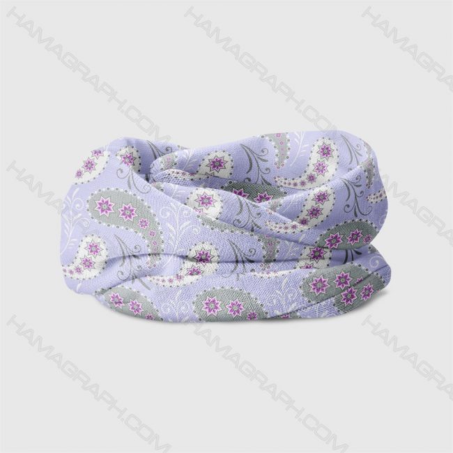 هدبند طرح purple slimy - هدبند طرح بته جقه رنگ یاسی - دستمال سر - هدبند