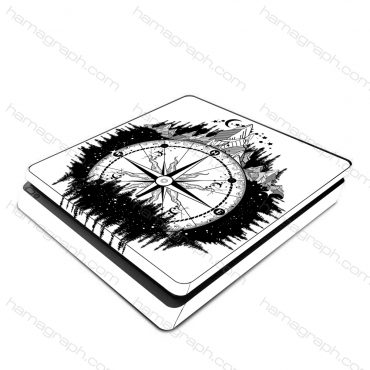 برچسب پلی استیشن با طرح compass - برچسب طرح قطب نما - اسکین - استیکر
