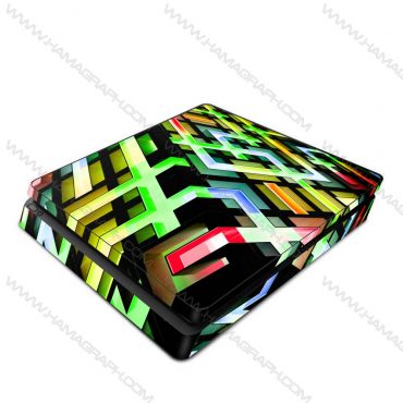 برچسب پلی استیشن طرح 3d light lines - برچسب خطوط سه بعدی - اسکین - استیکر