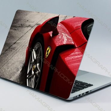 برچسب پشت لپ تاپ طرح ferrari - برچسب طرح فراری - اسکین - استیکر