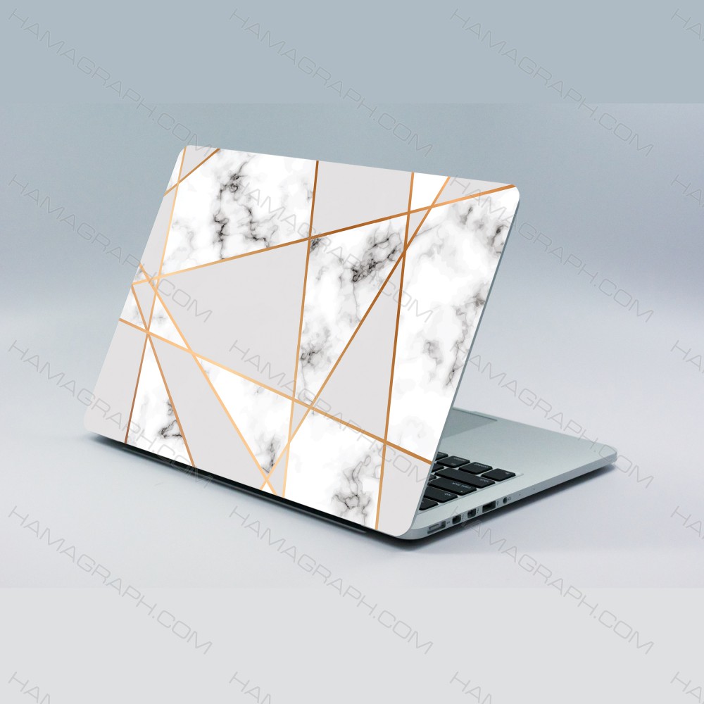 برچسب پشت لپ تاپ Triangle marble - برچسب مرمر مثلثی - استیکر لپ تاپ - اسکین