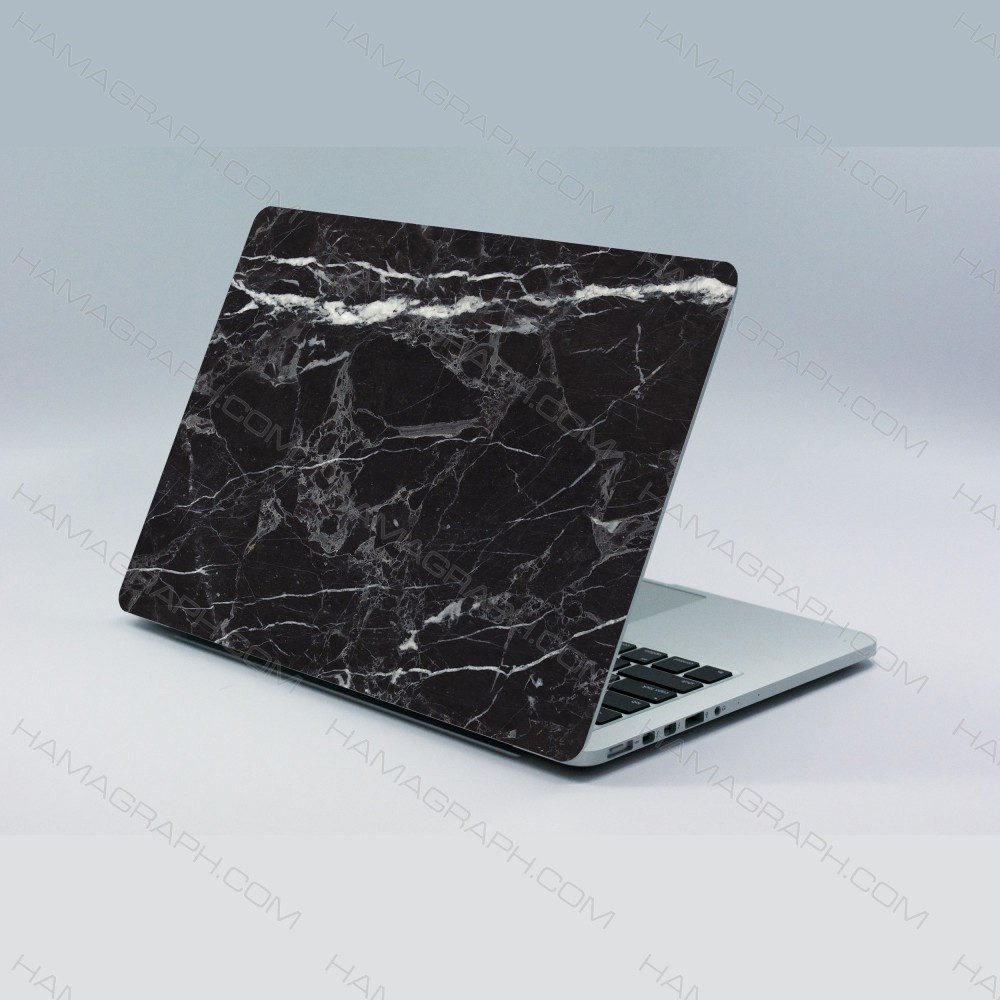 استیکر لپ تاپ طرح black marble - استیکر طرح مرمر سیاه - برچسب لپ تاپ - پوسته