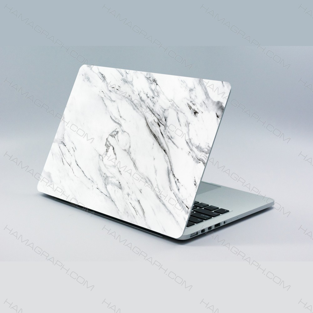 استیکر لپ تاپ طرح white marble - استیکر طرح مرمر سفید - برچسب لپ تاپ - پوسته