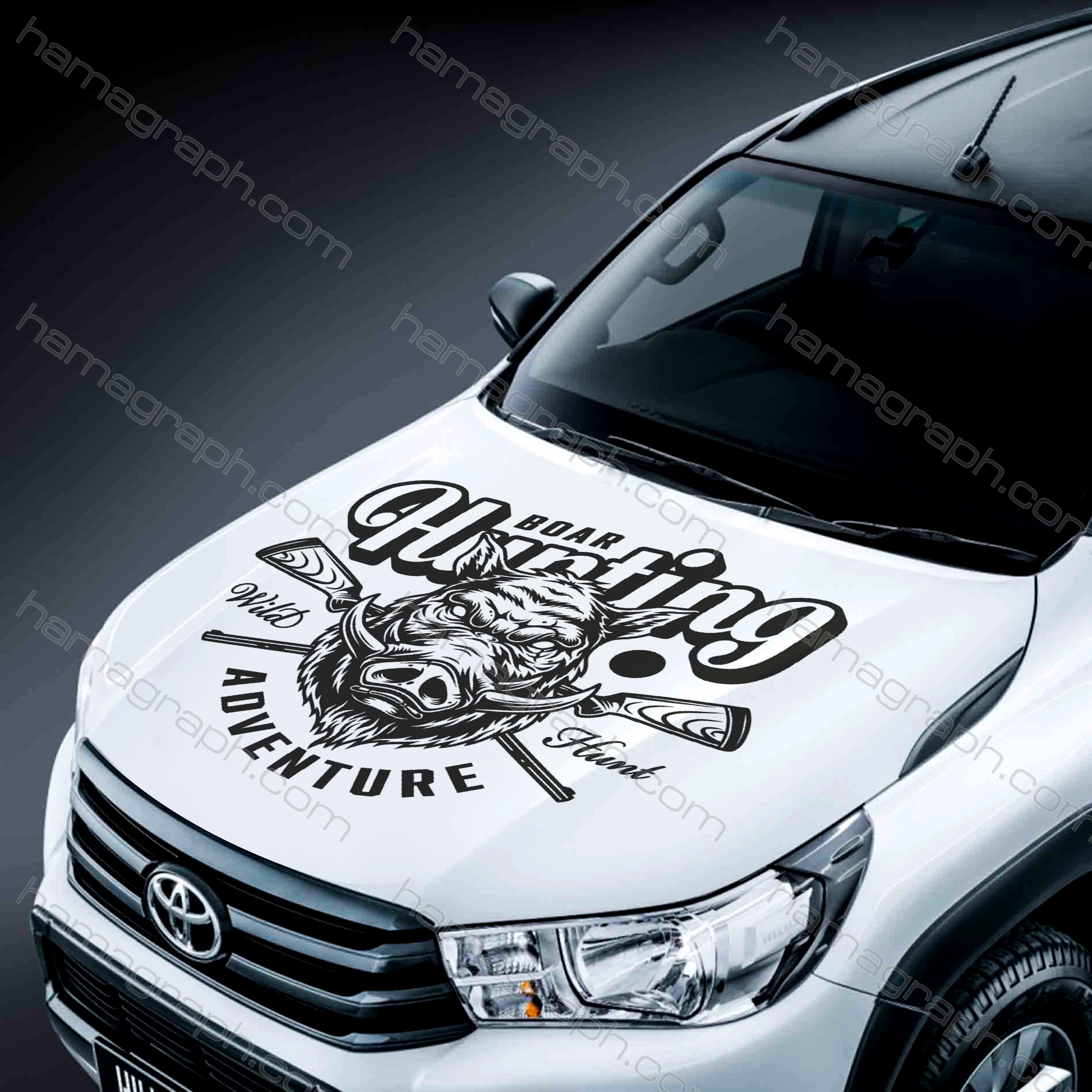 برچسب ماشین آفرود طرح boar hunting