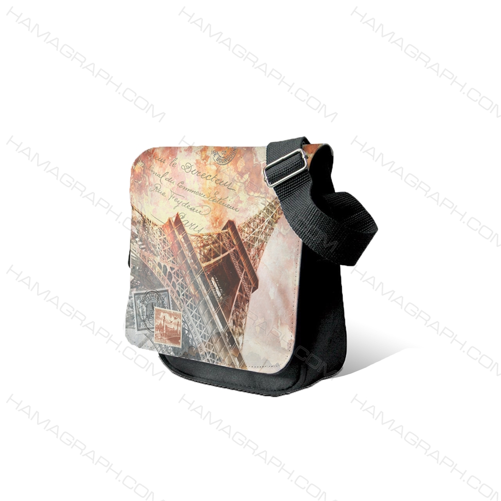 کیف رودوشی مردانه طرح eiffel - با طرح برج ایفل - کیف مردانه - کیف طرح دار
