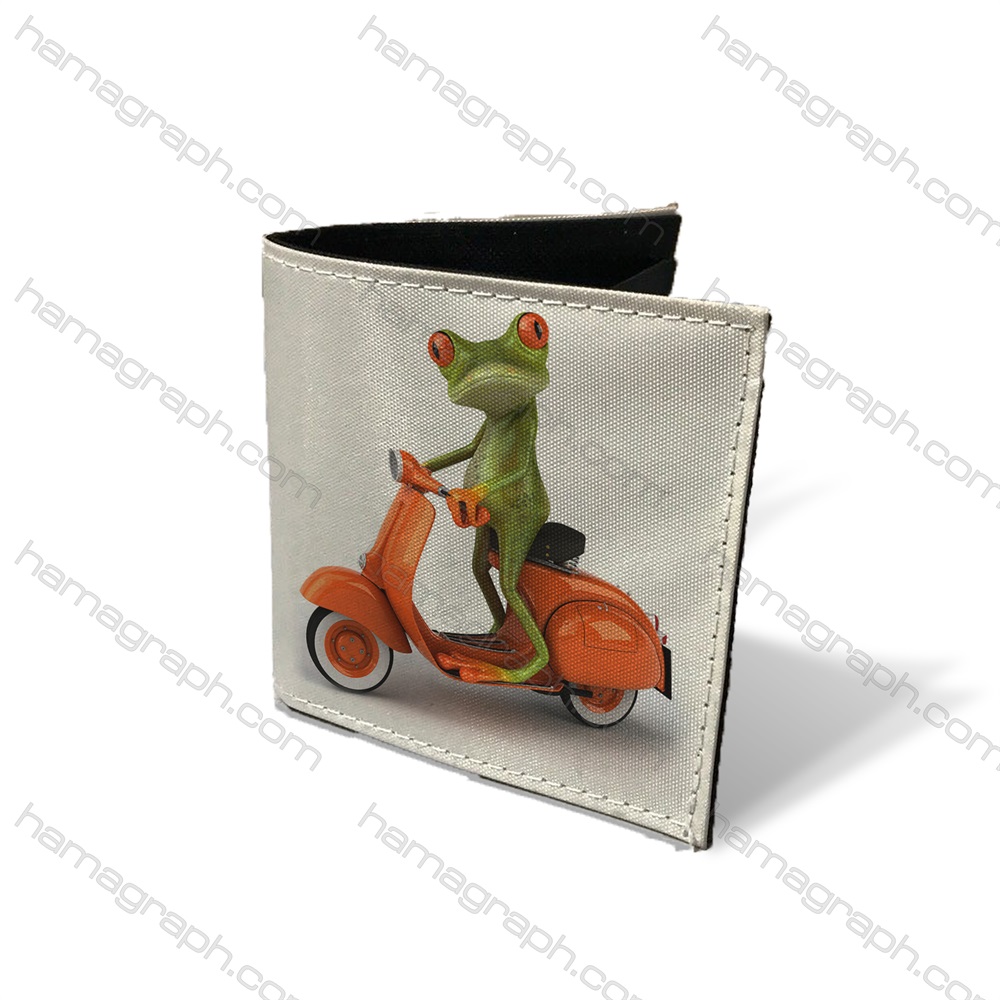 کیف پول جیبی طرح frog on bike