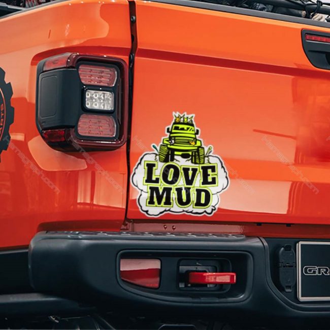 استیکر بدنه خودرو آفرود طرح love mud