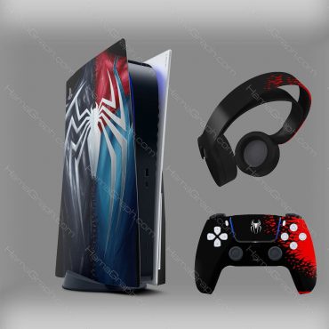 برچسب پلی استیشن 5 طرح half spider man
