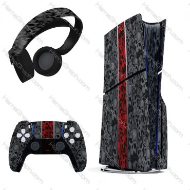برچسب پلی استیشن 5 اسلیم طرح redline skull
