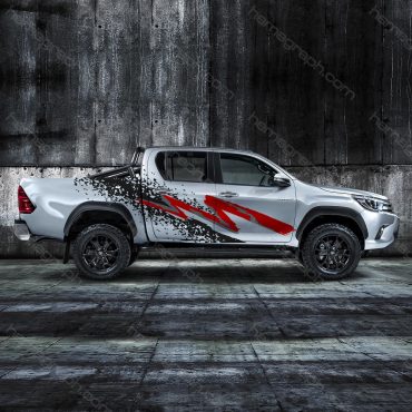 استیکر بدنه آفرود پیکاپ طرح Hilux side 026